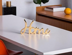 Gold Metal “Home” Tabletop Sign – Decorative Freestanding Home Word Décor