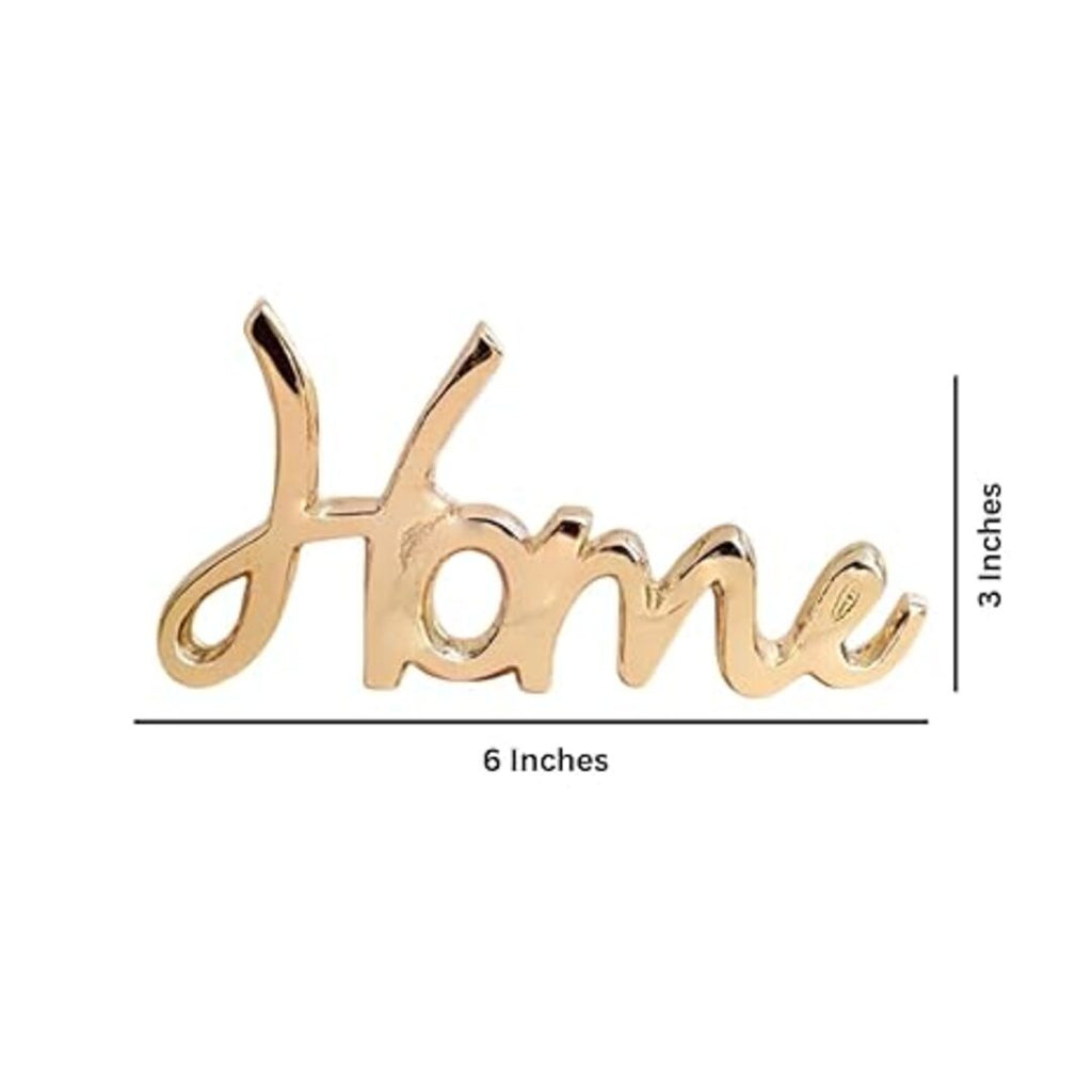 Gold Metal “Home” Tabletop Sign – Decorative Freestanding Home Word Décor