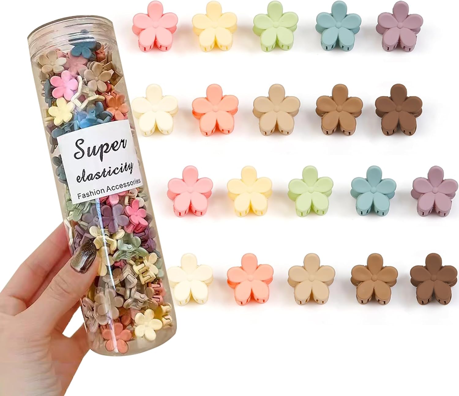 100 Pcs Colorful Mini Flower Clips 