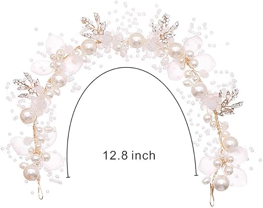 Gold Vine Pearl & Crystal Flower Girl Headband