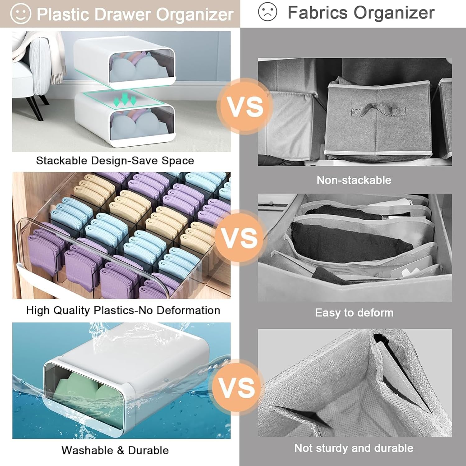 Socks & Underwear Drawer Organizer Dividers