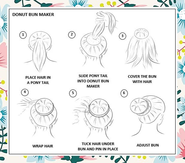 Styla Hair Donut Bun Maker for Kids (6 Pcs Black)