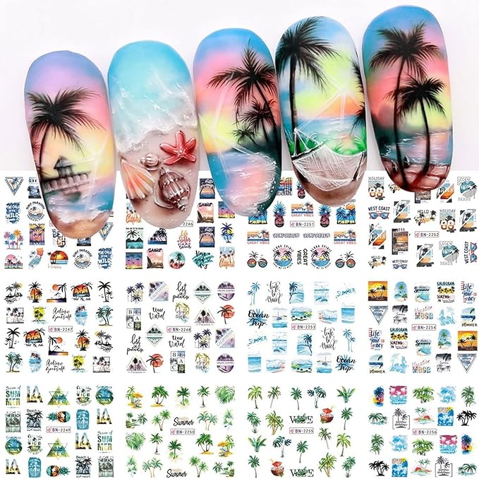Summer Nail Art Stickers 12 Sheets