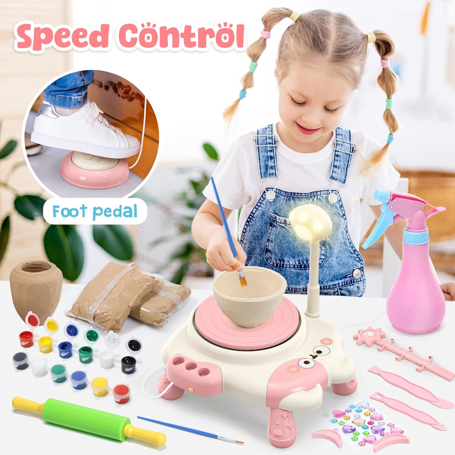 Pottery Wheel for Kids Beginners with Light