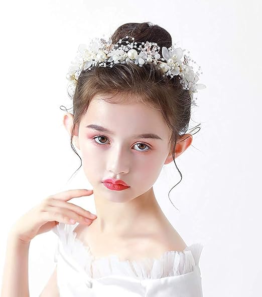 Gold Vine Pearl & Crystal Flower Girl Headband