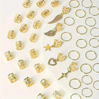 Hippie Style Hair Rings Set – 35 Pcs