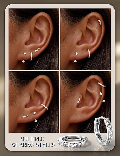 Earrings Set for Multiple Piercing Dainty 3 Pairs