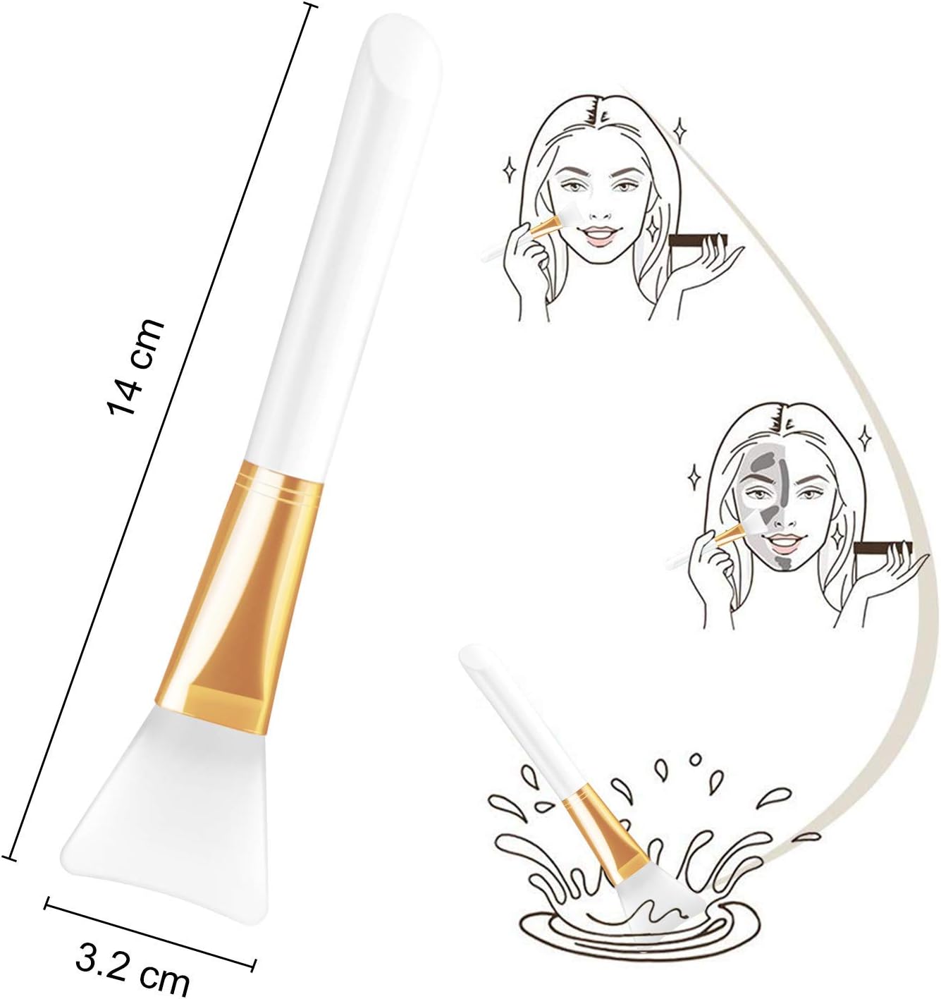 Facial Silicone Mask Brush Set 2 Pcs