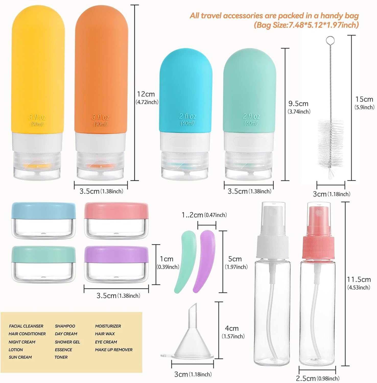 Travel Bottles Set  16 Pack