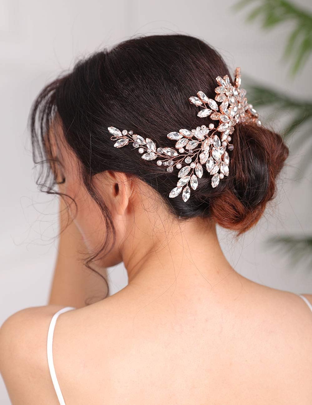 Rhinestones & Pearl Wedding Hair Comb