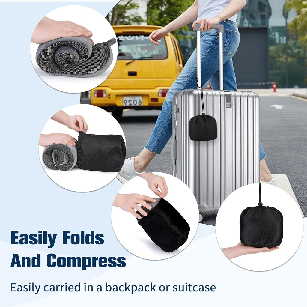 Memory Foam Travel Neck Pillow for Airplanes
