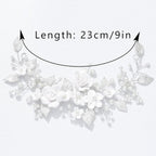 Bridal Flower Hair Vine with Pearls & Leaves