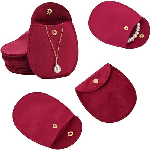 12 Pcs Bags Velvet Oval Jewelry Pouches 