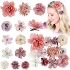 12 Pieces Bohemian Flower Hair Clips 