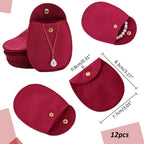 12 Pcs Bags Velvet Oval Jewelry Pouches
