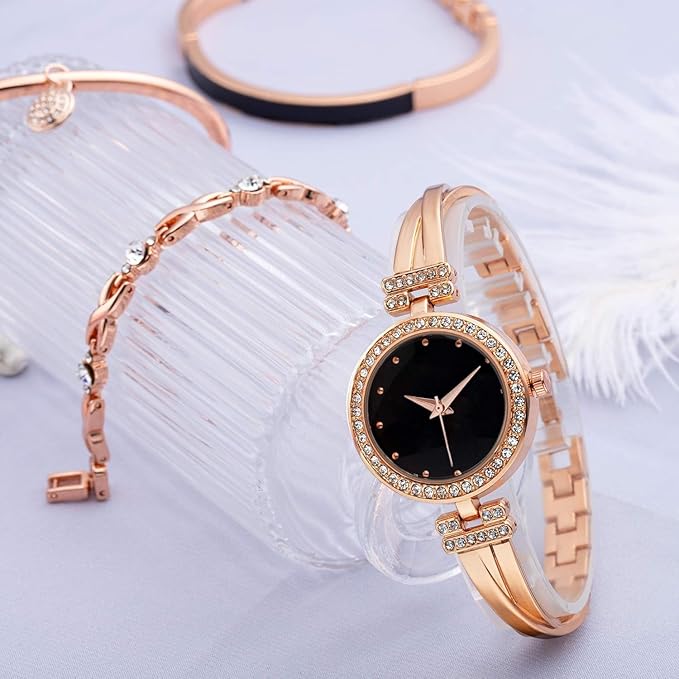 Elegante Watch and Bracelet Set for Women
