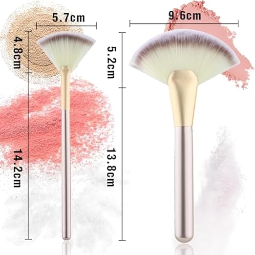 4 PCS Facial Fan Makeup Brush Set
