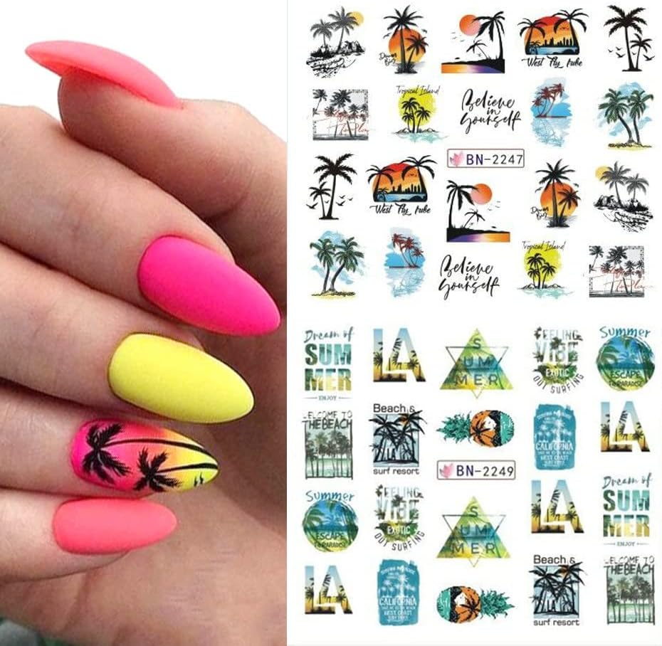 Summer Nail Art Stickers 12 Sheets