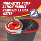 Spin Mop & Bucket Set System – Hands-Free Drying System with Stainless Steel Handle