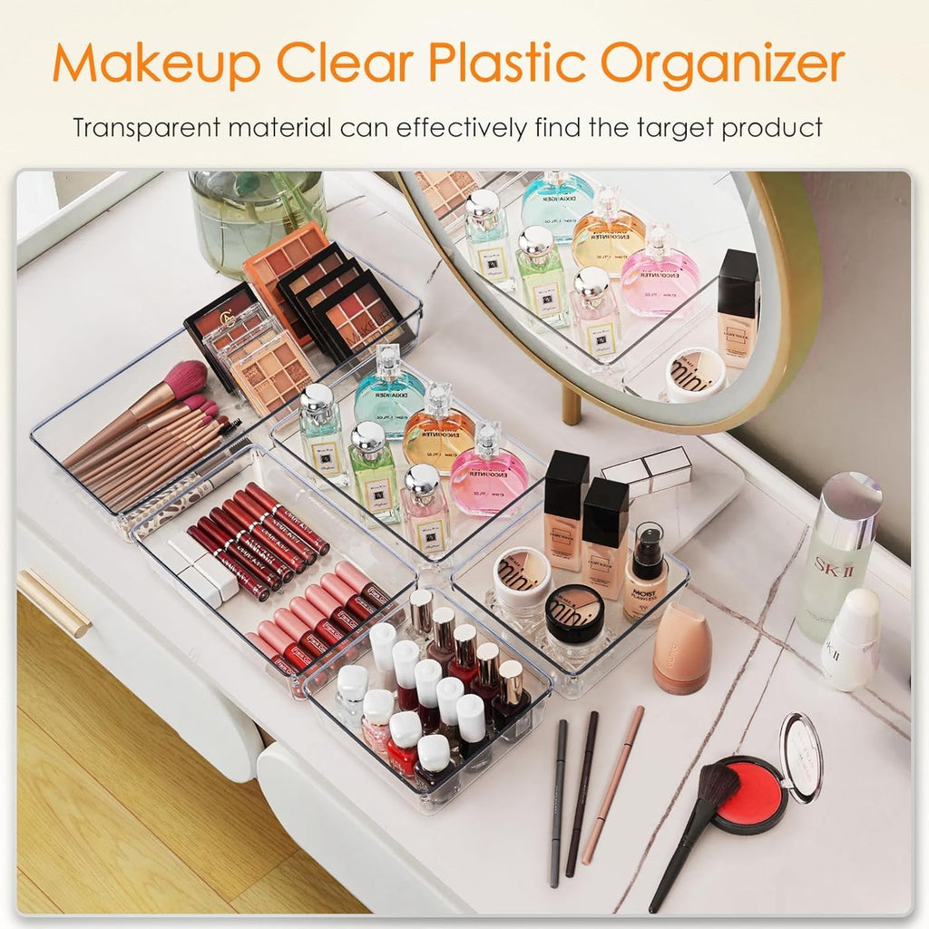 Clear Plastic Drawer Organizers 10 Pcs