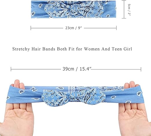 Boho Bow Headbands for Women 6 Pack