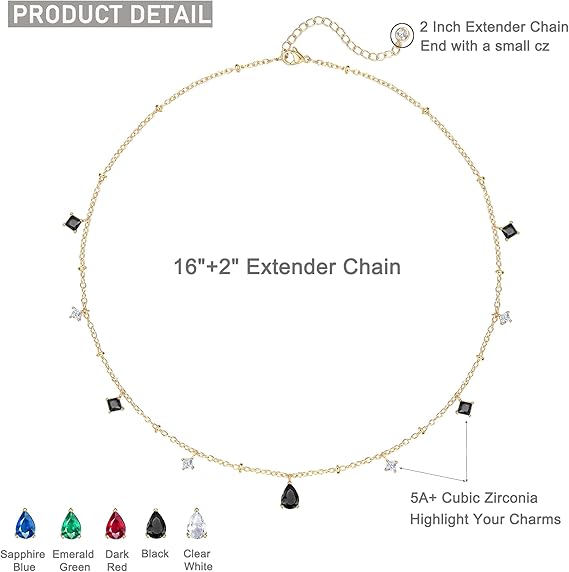 Elegant 14K Gold Plated Diamond CZ Choker Necklace