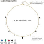 Elegant 14K Gold Plated Diamond CZ Choker Necklace