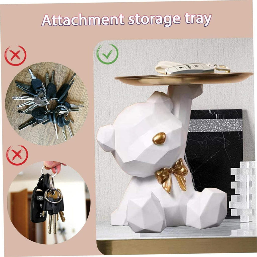 Bear Key Tray Resin Sculpture