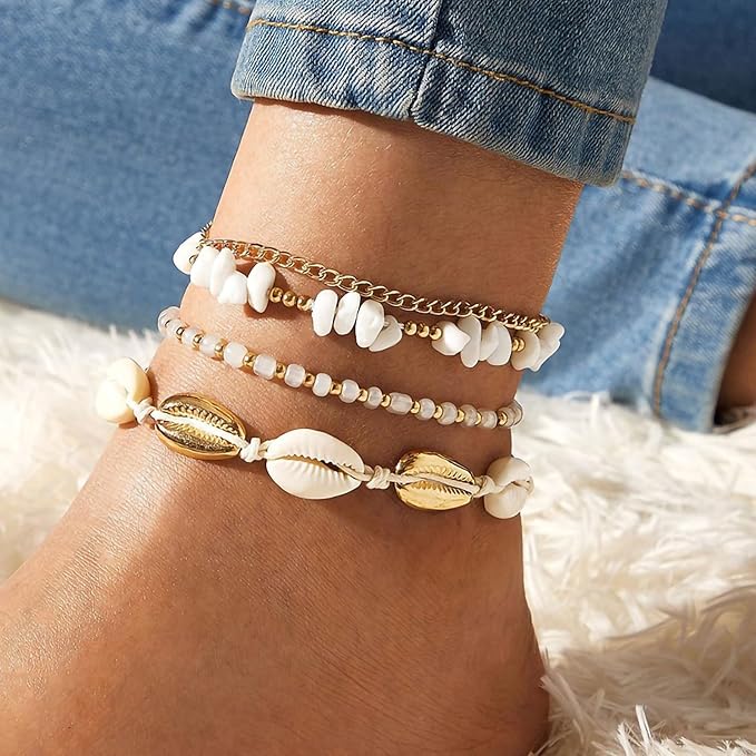 Handmade Boho Shell Anklet for Women