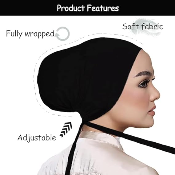 2 Pieces Muslim Hijab Cap for Women