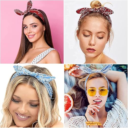 Boho Bow Headbands for Women 6 Pack