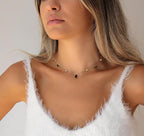 Elegant 14K Gold Plated Diamond CZ Choker Necklace