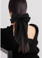 Silky Satin Hair Bows for Women 2 Pcs