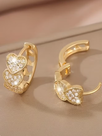 Heart-Shaped Hoop Earrings for Women