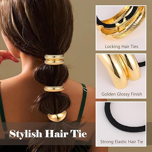 6 Pieces Metal Geometric Hair Bands for Women