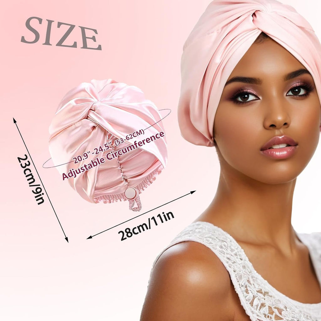 Adjustable Silk Satin Hair Bonnet for Sleeping