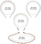 White Artificial Pearl Hair Hoops for Women