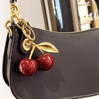 Glitter Cherry Bag Charm with Key Ring & Clip