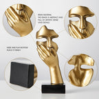 Modern Abstract Woman Face Sculpture