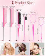 Hair Styling Combs Set 8 Pcs