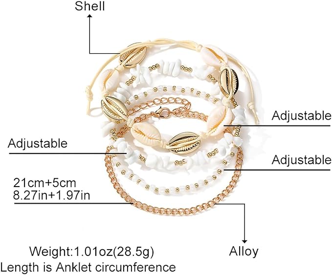 Handmade Boho Shell Anklet for Women