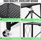 5 Tier Foldable Storage Shelf Rack – Multipurpose Metal Storage Organizer for Kitchen– Easy Assembly – Black