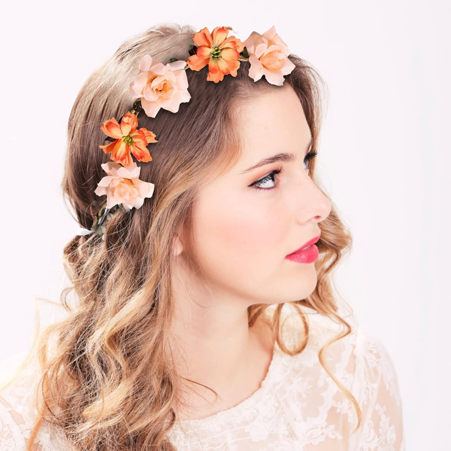 Multicolour Flower Crown Headbands 5 Pcs
