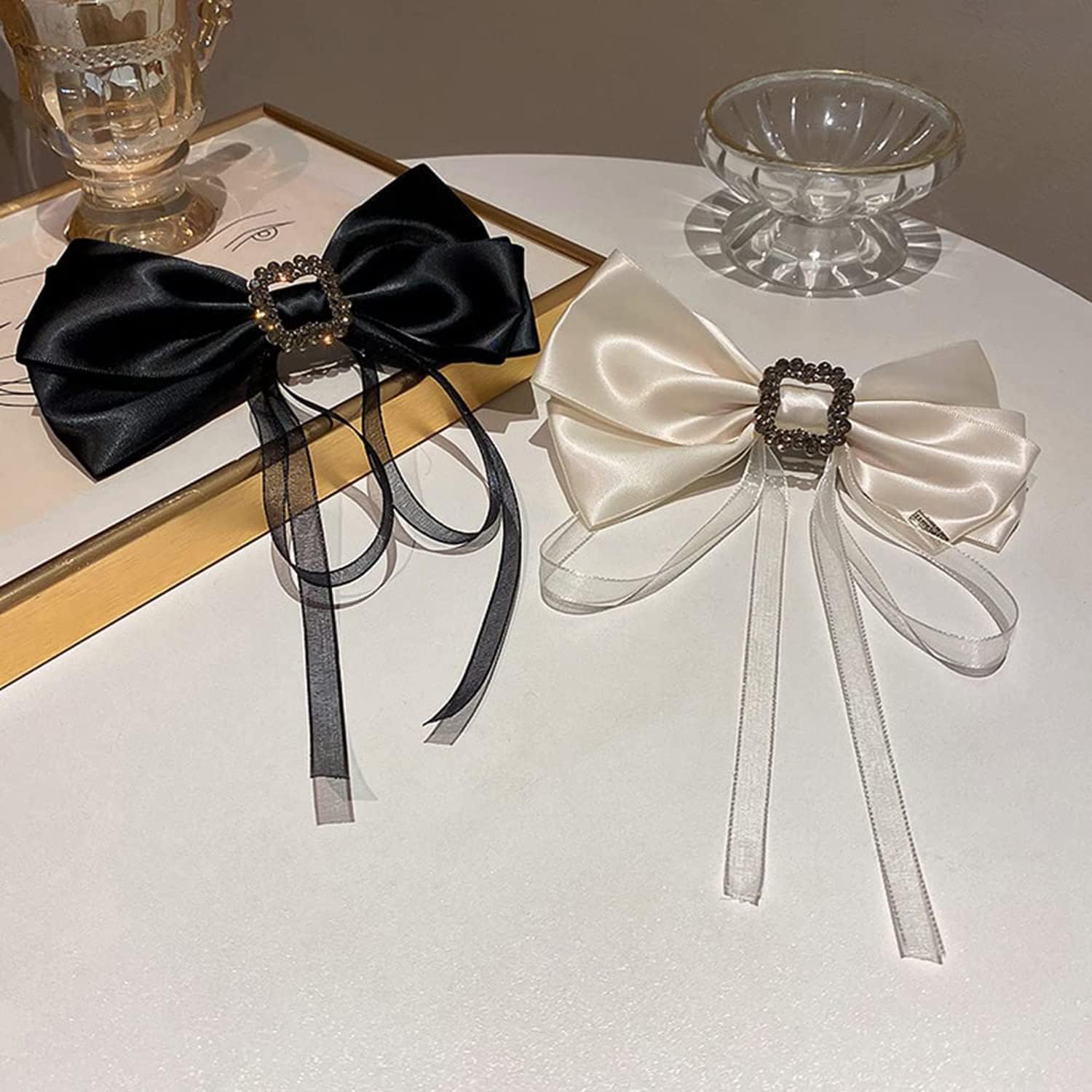 Large Bow Hair Clip Rhinestone Hair Barrette