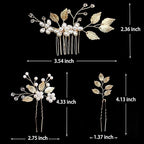 Elegant 4 Pcs Bridal Hair Pins with Pearls