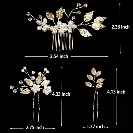 Elegant 4 Pcs Bridal Hair Pins with Pearls