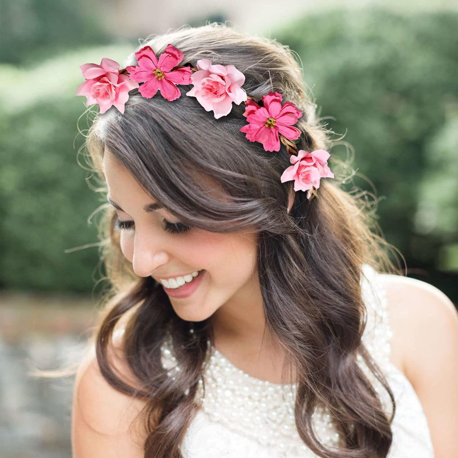 Multicolour Flower Crown Headbands 5 Pcs