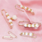 Faux Pearl Brooch Pins for Women 8 Pcs