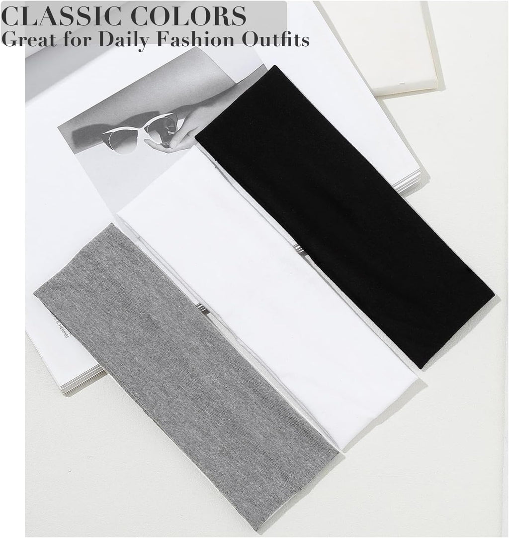 Wide Black Headbands for Women & Men