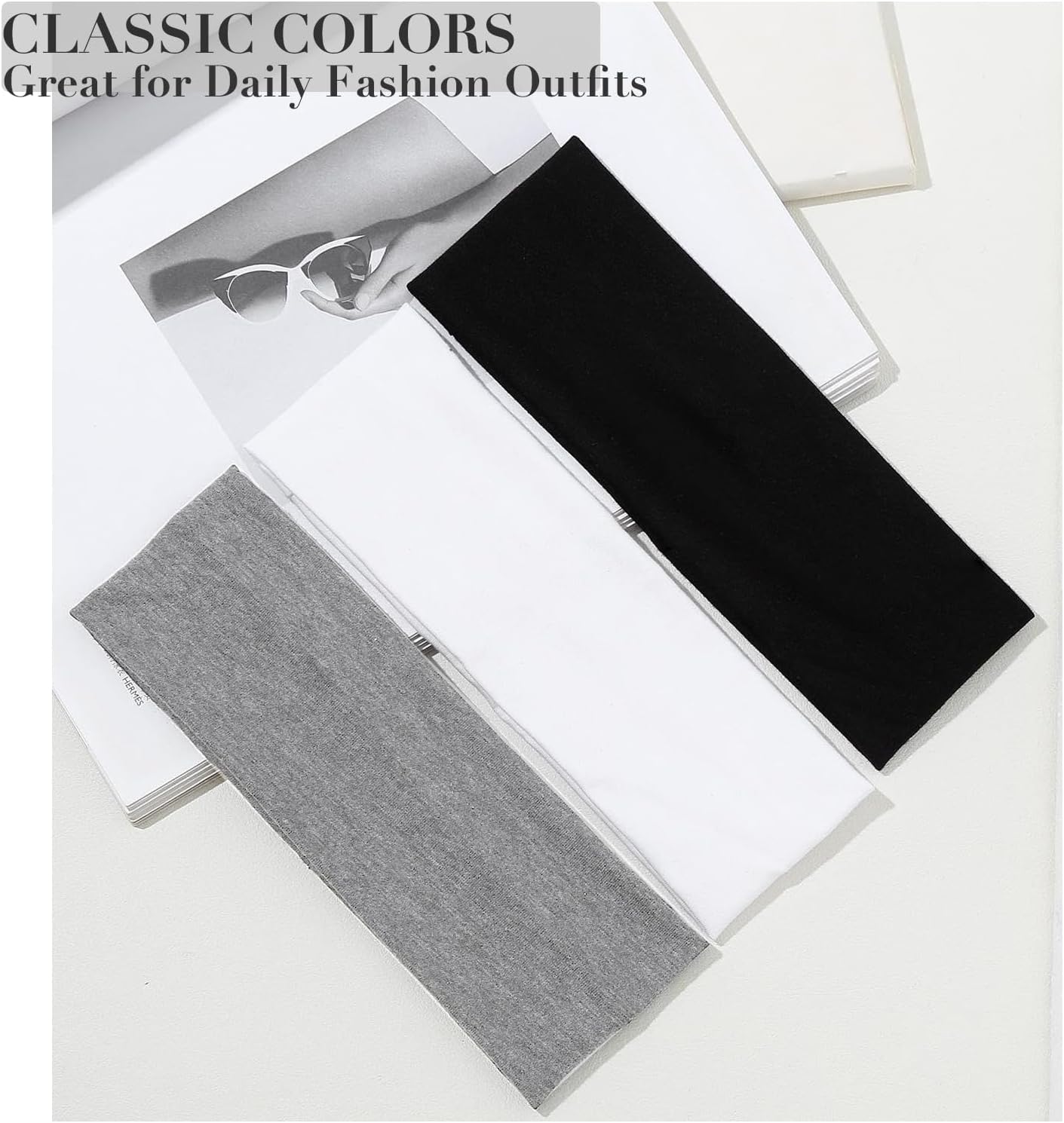 Wide Black Headbands for Women & Men